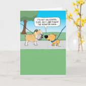 Scary Bulldog Face Birthday Kaart (Gele Bloem)