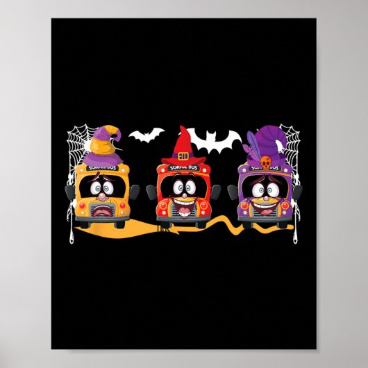 Scary Bus Driver Spooky Bus School Bus Driver Hall Poster (Voorkant)