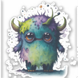 Scary Cartoon Monster Design Sticker