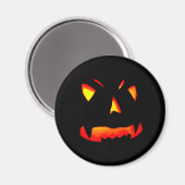 Scary Carved Halloween Pumpkin Face Magneet (Voorkant / Achterkant)