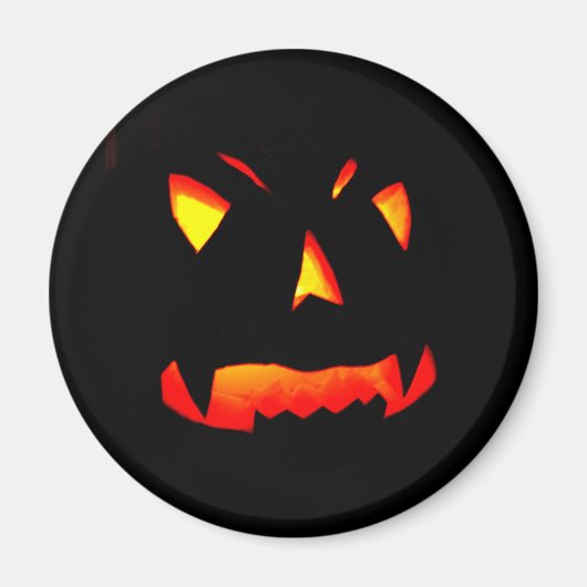 Scary Carved Halloween Pumpkin Face Magneet (Voorkant)