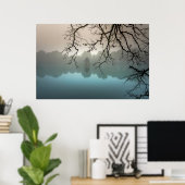 Scary castle in a spooky Lake Poster (Thuiskantoor)