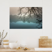 Scary castle in a spooky Lake Poster (Keuken)
