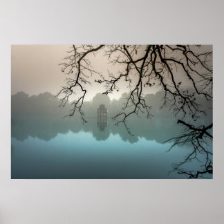 Scary castle in a spooky Lake Poster