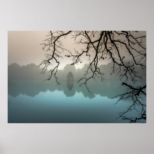 Scary castle in a spooky Lake Poster (Voorkant)