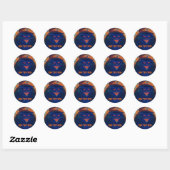 Scary Cat Blue "Jouw tekst" sticker (Vel)