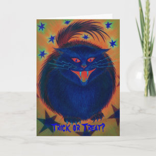 Scary Cat Blue 'Trick or treat? Kaart