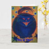 Scary Cat Blue 'Trick or treat? Kaart (Gele Bloem)