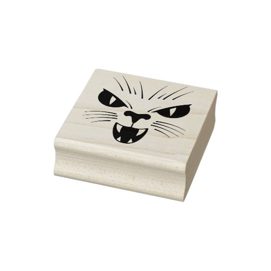 Scary Cat Face Stamp Rubberstempel (Stempel)