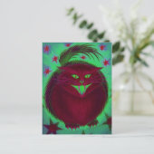 Scary Cat Red briefkaart (Staand voorkant)