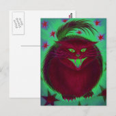 Scary Cat Red briefkaart (Voorkant / Achterkant)