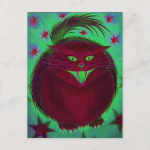 Scary Cat Red briefkaart