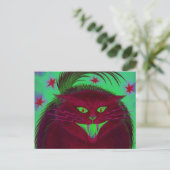Scary Cat Red briefkaart horizontaal (Staand voorkant)