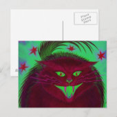 Scary Cat Red briefkaart horizontaal (Voorkant / Achterkant)