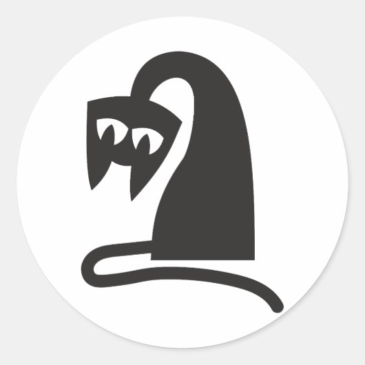 Scary Cat Ronde Sticker (Voorkant)