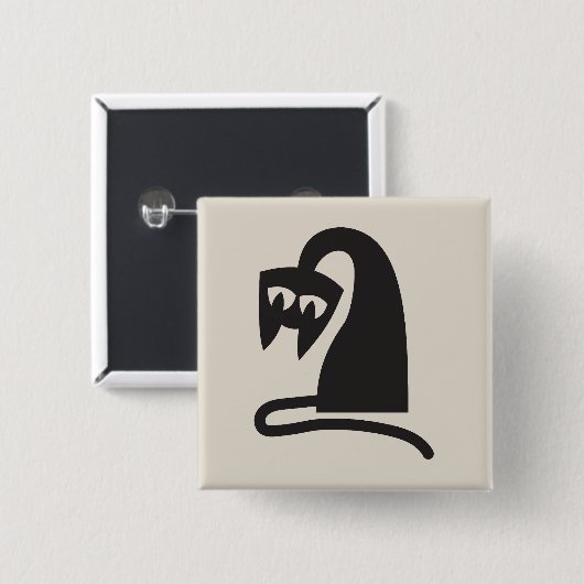 Scary Cat Vierkante Button 5,1 Cm (Voorkant /achterkant)