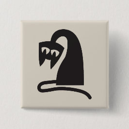 Scary Cat Vierkante Button 5,1 Cm