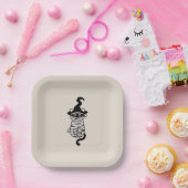 Scary cat wrapped papieren bordje (Feest)