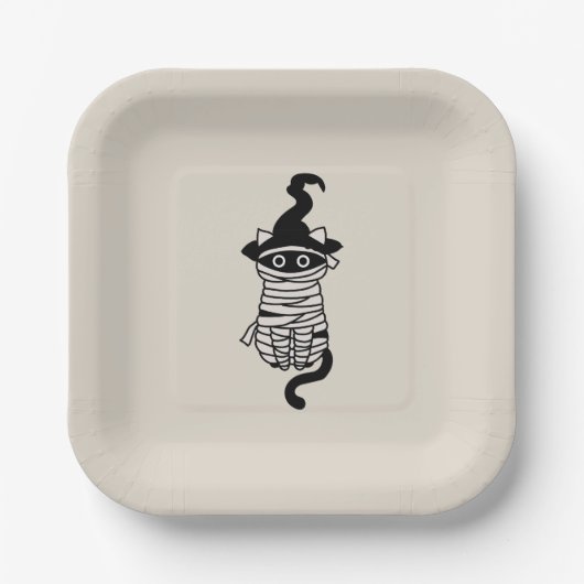 Scary cat wrapped papieren bordje (Voorkant)