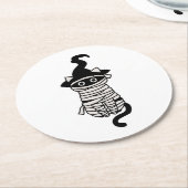 Scary cat wrapped ronde kartonnen onderzetter (Gebogen)