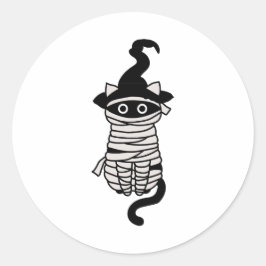 Scary cat wrapped ronde sticker