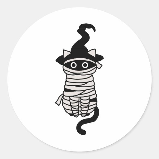 Scary cat wrapped ronde sticker (Voorkant)