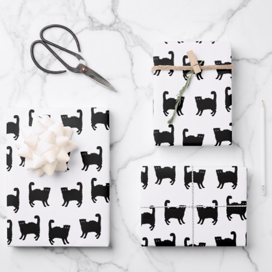 Scary Cats Wrapping Paper Sheets (Voorkant)