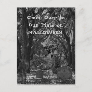 Scary Cemetery Halloween Invitation Briefkaart
