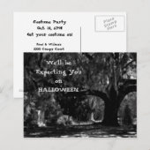 Scary Cemetery Halloween Invitation Briefkaart 2 (Voorkant / Achterkant)