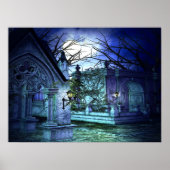 Scary Cemetery met Graveyard en Tombs Poster (Voorkant)