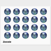 Scary Cemetery met Graveyard en Tombs Ronde Sticker (Vel)