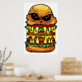 Scary Cheese Burger Poster (Keuken)