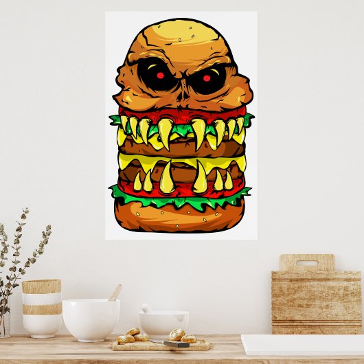 Scary Cheese Burger Poster (Keuken)