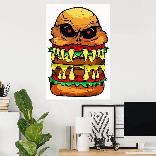 Scary Cheese Burger Poster (Thuiskantoor)