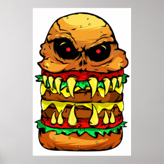 Scary Cheese Burger Poster
