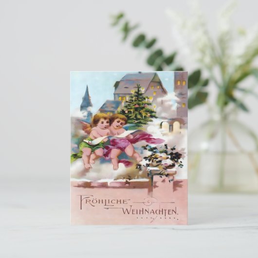 Scary Christmas Devil & Naughty List Warning Briefkaart (Staand voorkant)