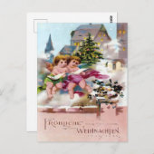 Scary Christmas Devil & Naughty List Warning Briefkaart (Voorkant / Achterkant)