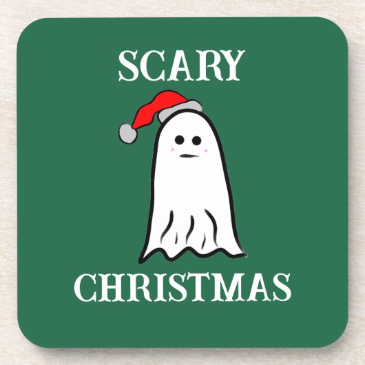 Scary Christmas Ghost Sierkussen Bier Onderzetter (Voorkant)