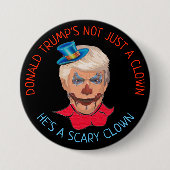 Scary Clown Anti Donald Trump Button (Voorkant)