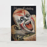 Scary Clown Birthday-kaart Feestdagen Kaart<br><div class="desc">Aangepast gerestaureerd,  hoogwaardig  geklonken afbeelding.</div>