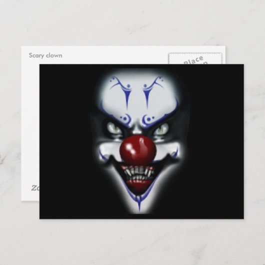 Scary Clown Briefkaart (Voorkant / Achterkant)