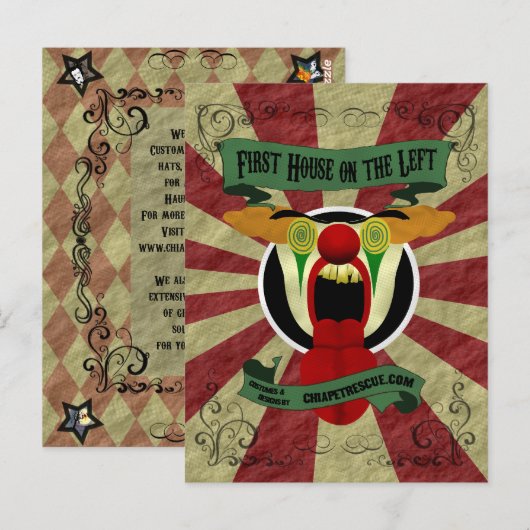 Scary Clown Briefkaart (Voorkant / Achterkant)