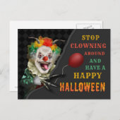 Scary Clown Creepy Circus Halloween Funny Joke Briefkaart (Voorkant / Achterkant)