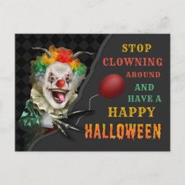 Scary Clown Creepy Circus Halloween Funny Joke Briefkaart