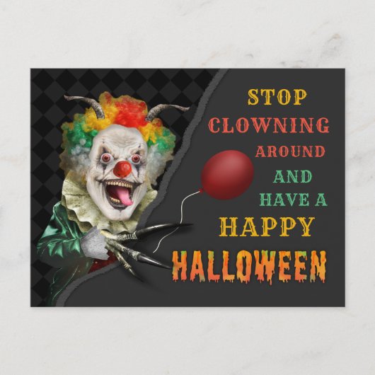 Scary Clown Creepy Circus Halloween Funny Joke Briefkaart (Voorkant)