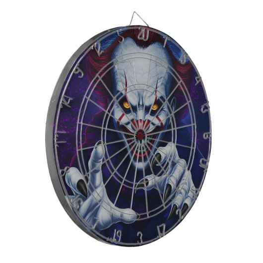 Scary Clown Dartboard Dartbord (Voorkant Links)
