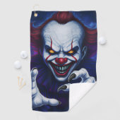 Scary Clown Golf Towel  Golfhanddoek (Insitu)
