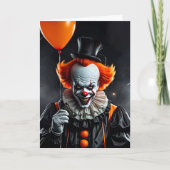 Scary Clown Halloween en kleurplaat Kaart (Voorkant)