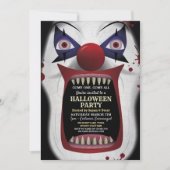 Scary Clown Halloween Party Carnival Circus Horror Kaart (Voorkant)