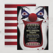 Scary Clown Halloween Party Carnival Circus Horror Kaart (Voorkant / Achterkant)